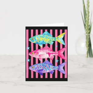 Preppy Fish ed Retro Summertime Travel Beach Card