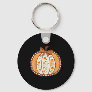 Preppy Floral Pumpkin Lace Trendy Shirt Coquette R Key Ring