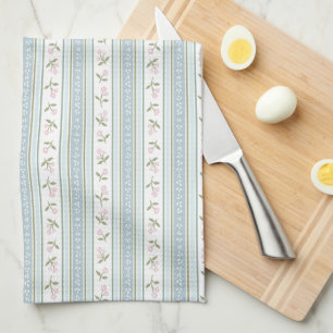 Preppy Floral Stripe Kitchen Towel