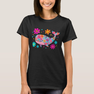 Preppy Floral Summer Whale T-Shirt