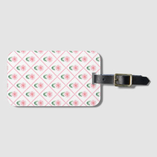 Preppy floral trellis grandmillenial luggage tag