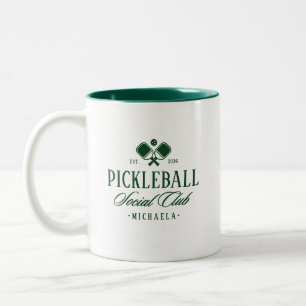 Preppy Forest Green Social Club Personalised Two-Tone Coffee Mug