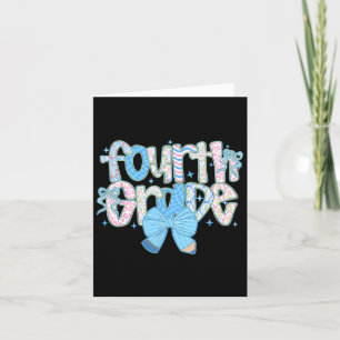 Preppy Fourth Grade Back To School Floral Teachers Card