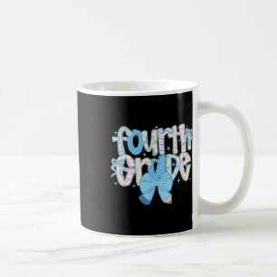 Preppy Fourth Grade Back To School Floral Teachers Coffee Mug