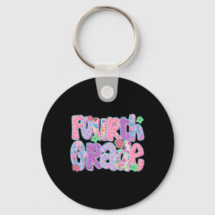 Preppy Fourth Grade Back To School Teachers Girls Key Ring