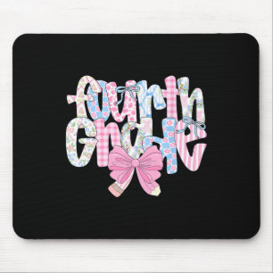 Preppy Fourth Grade Teacher Blue Floral Coquette P Mouse Pad