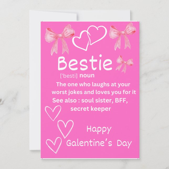 Preppy galentine's day  holiday card (Front)