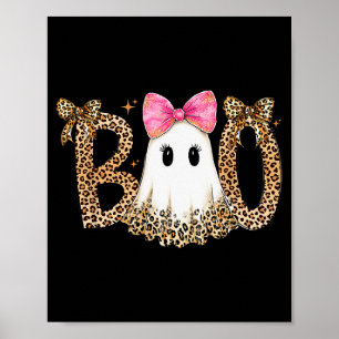 Preppy Ghost Boo,leopard Soky Coquette,halloween F Poster