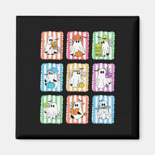 Preppy Ghost Reading Books Teacher Halloween Libra Magnet