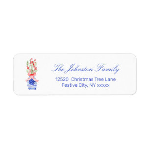 Preppy Ginger Jar Holiday Return Address Return Address Label