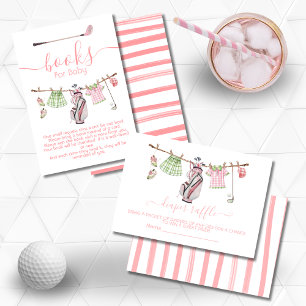 Preppy Girl Golf clothesline Diaper Raffle card