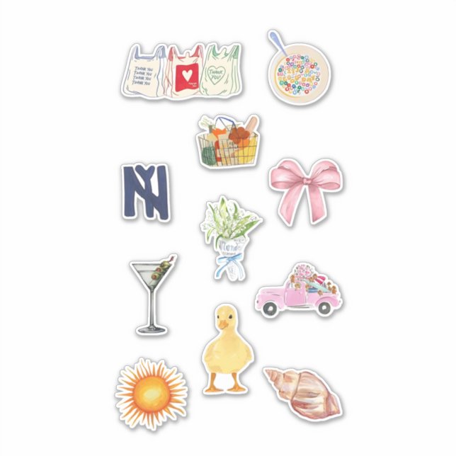 Preppy Girl Starter Pack Stickers (Front)