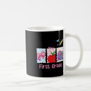 Preppy Girly Back To School Hello First Grade Teac Coffee Mug