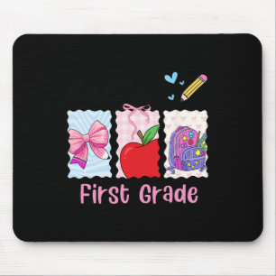 Preppy Girly Back To School Hello First Grade Teac Mouse Pad