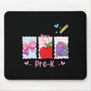 Preppy Girly Back To School Hello Pre-k Preschool Mouse Pad