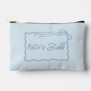 Preppy girly bridesmaid gift cute bow accessory pouch