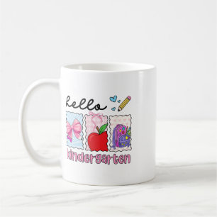 Preppy Girly Ck To School Hello Kindergarten Teach Coffee Mug