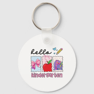Preppy Girly Ck To School Hello Kindergarten Teach Key Ring