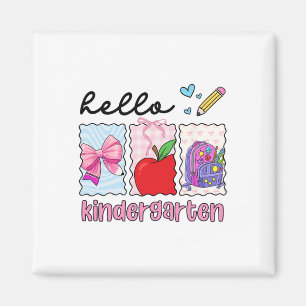 Preppy Girly Ck To School Hello Kindergarten Teach Magnet