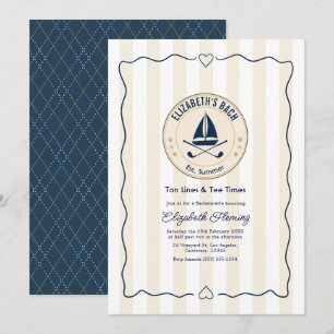 Preppy Golf Beach Club Bachelorette Party Invitation