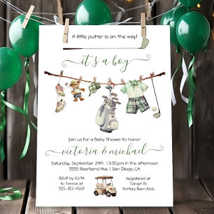 Preppy Golf Boy Baby Shower Invitation