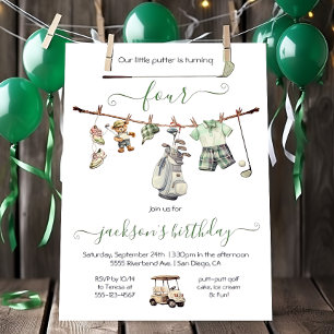 Preppy Golf Boy Birthday Party Invitation
