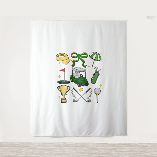 Preppy Golf Coquette Tapestry (Front)