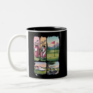 Preppy Golf Funny Golfing Lover Season Tournament Two-Tone Coffee Mug