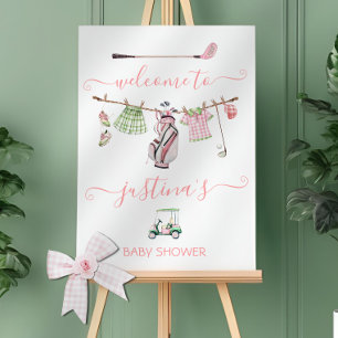 Preppy Golf Girl Baby Shower Welcome Sign