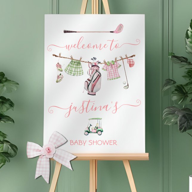 Preppy Golf Girl Baby Shower Welcome Sign (Creator Uploaded)