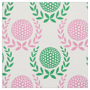 Preppy Golf Laurel Wreath - Pink & Green Fabric