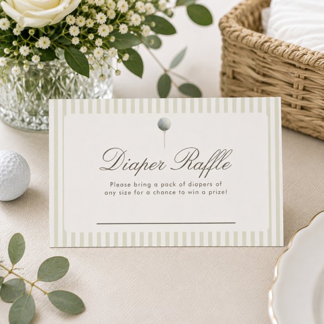 Preppy Golf tee Diaper Raffle Card 3.5x2 (Creator Uploaded)