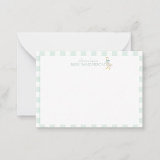 Preppy Goose Baby Shower Note Card