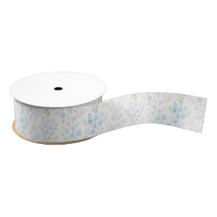 Preppy Grandmillennial Christmas Flowers Grosgrain Ribbon