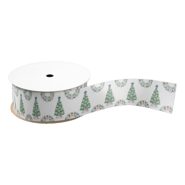 Preppy Grandmillennial Christmas Grosgrain Ribbon (Spool)