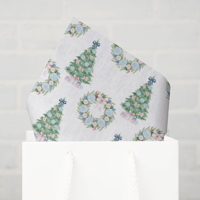 Preppy Grandmillennial Christmas Tissue Paper (Gift Bag)