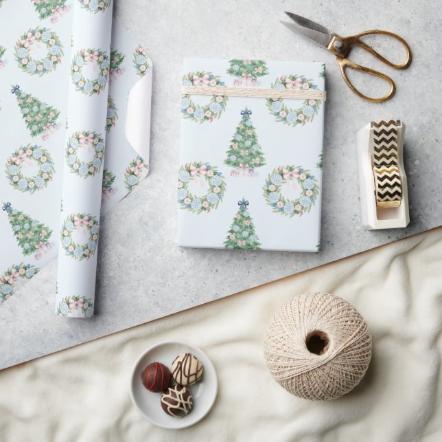 Preppy Grandmillennial Christmas Wrapping Paper (Crafts)