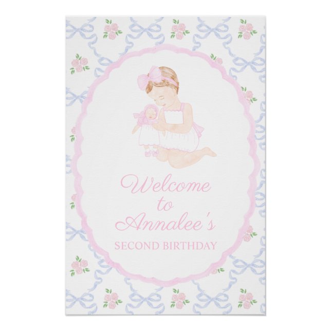 Preppy Grandmillennial Dolly & Me Poster Sign (Front)