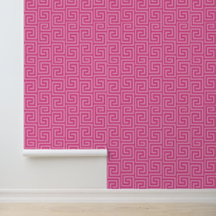 Preppy Greek Key – Pink & Hot Pink Wallpaper