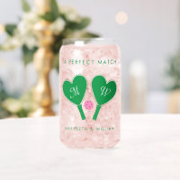 Preppy Green and Pink Wedding Pickleball