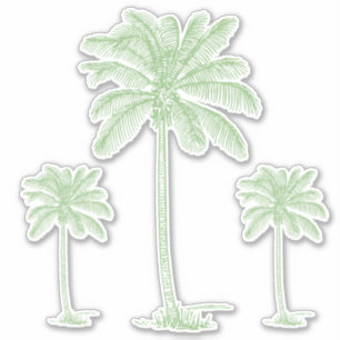 Preppy Green Coastal Palmetto Palm Trees