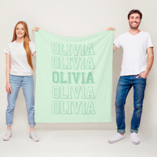 Preppy Green Name Blanket