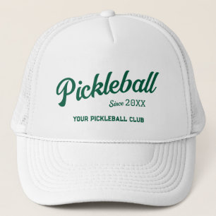 Preppy Green Pickleball Club Custom Crest Party Trucker Hat