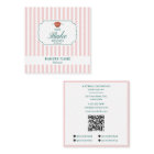 Preppy Green & Pink Stripes Bakery Logo QR Code