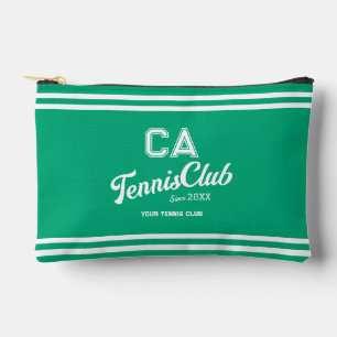 Preppy Green Tennis Club Custom Crest Party Accessory Pouch