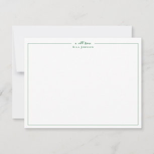 Preppy green & White a note from Thank You Card