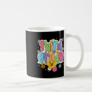 Preppy Groovy Third Grade Back To School Coquette Coffee Mug