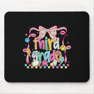 Preppy Groovy Third Grade Back To School Coquette Mouse Pad