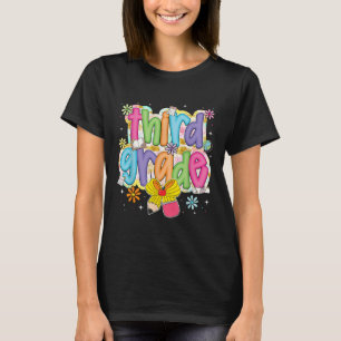 Preppy Groovy Third Grade Back To School Coquette T-Shirt