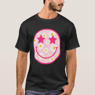 Preppy Happy Face Daisy Flower Smile Face Trendy T-Shirt